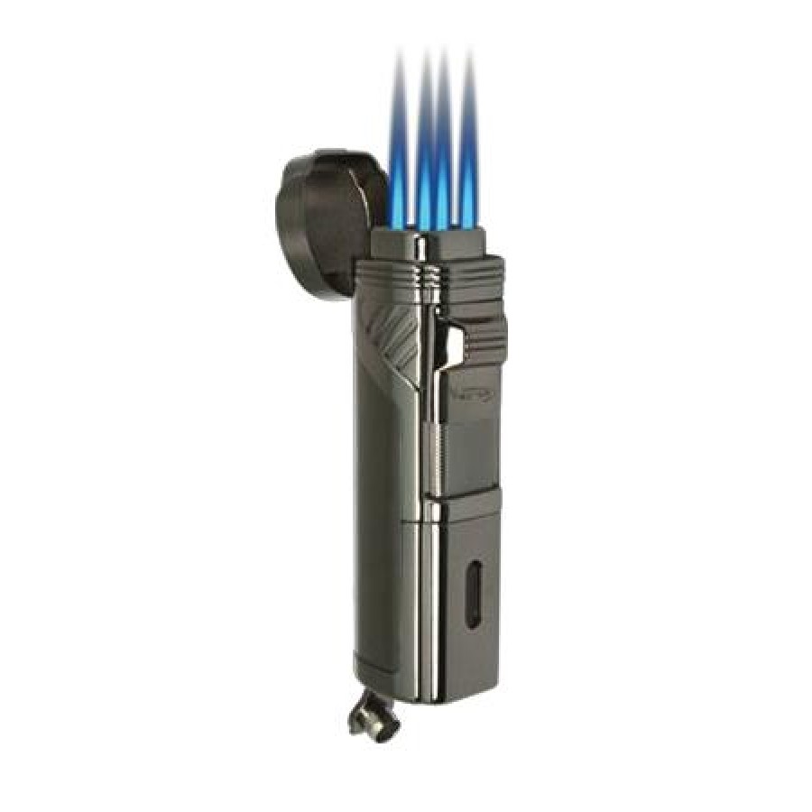 Vector KGM Quattro 4 Jet Torch Flame Lighter Gunmetal Satin